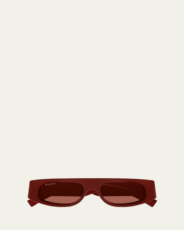 Logo Acetate Rectangle Sunglasses